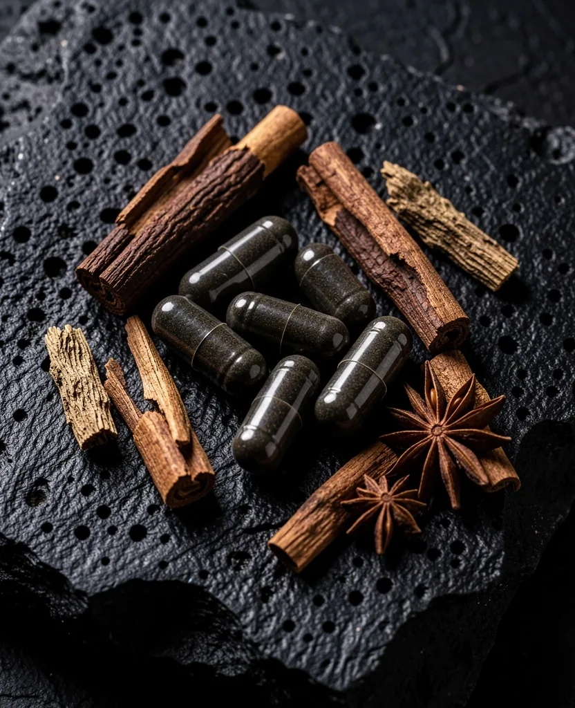 Natural supplement capsules for vitality