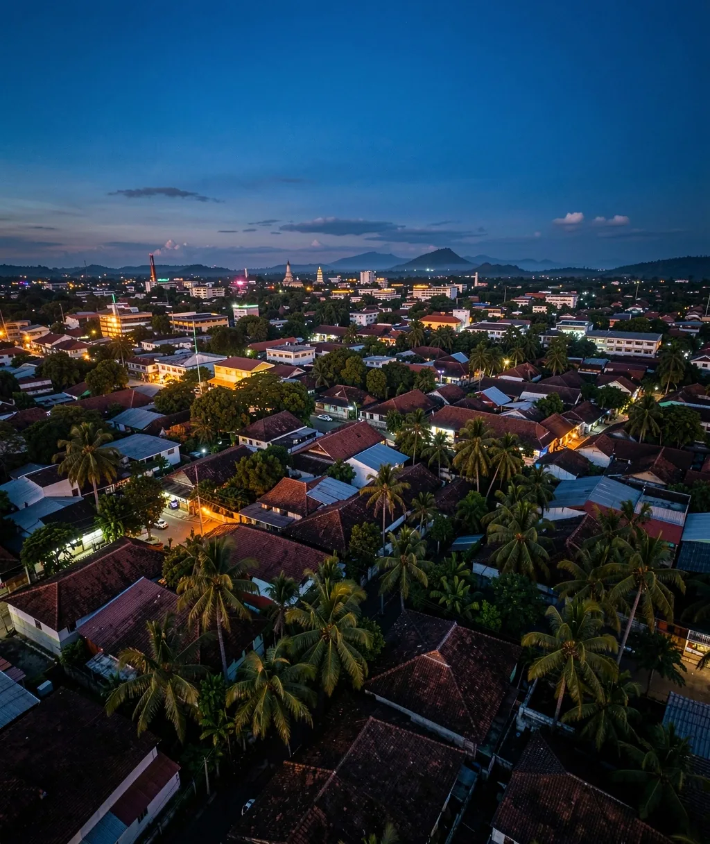 Yogyakarta urban landscape at dusk